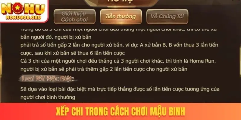 Xếp chi trong cách chơi mậu binh